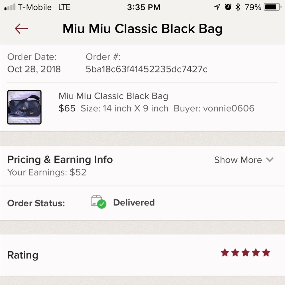 Love my 5 Star ⭐️⭐️⭐️⭐️⭐️ rating